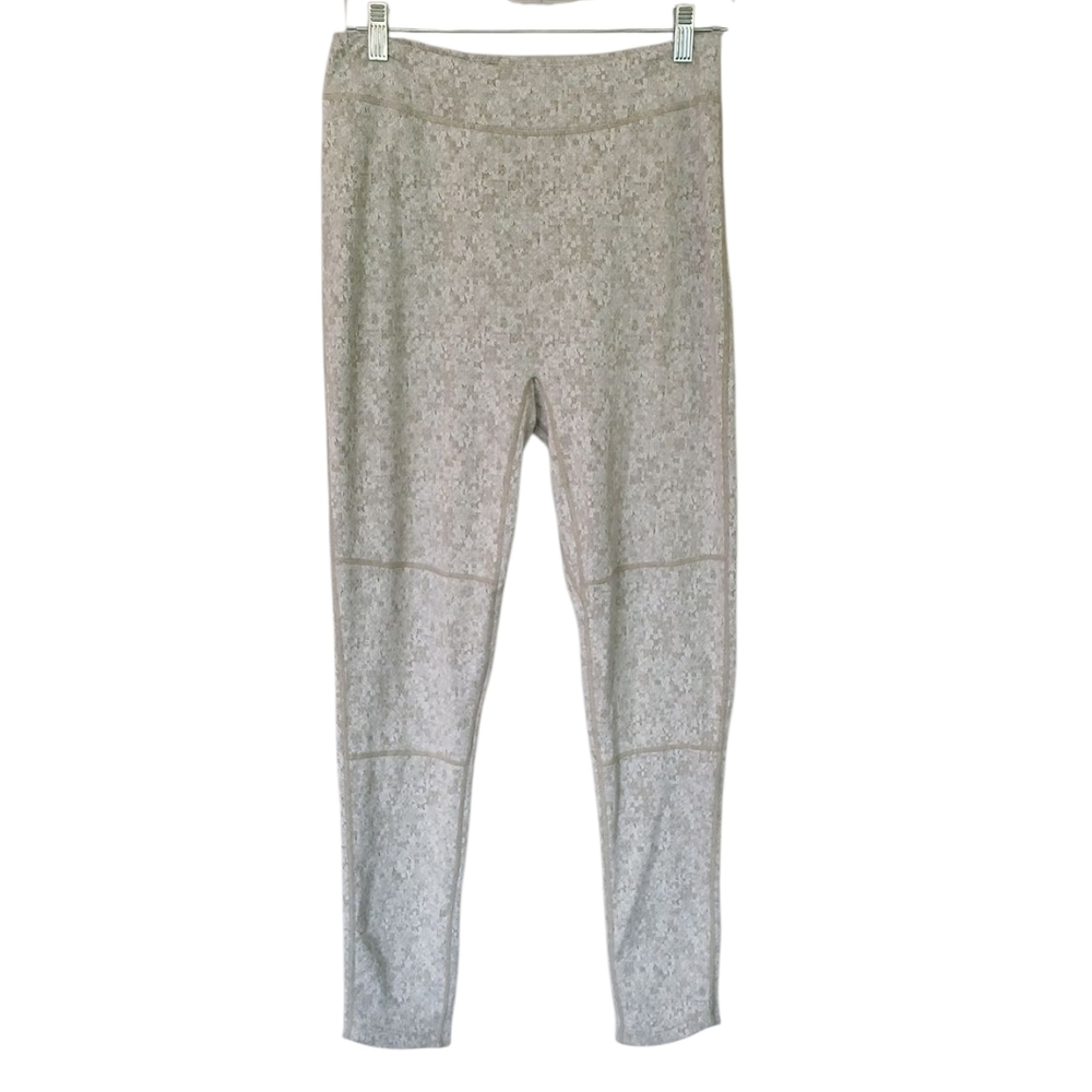 Gymshark White And Sage Green Patterned Workout Leggings Size Extra Large